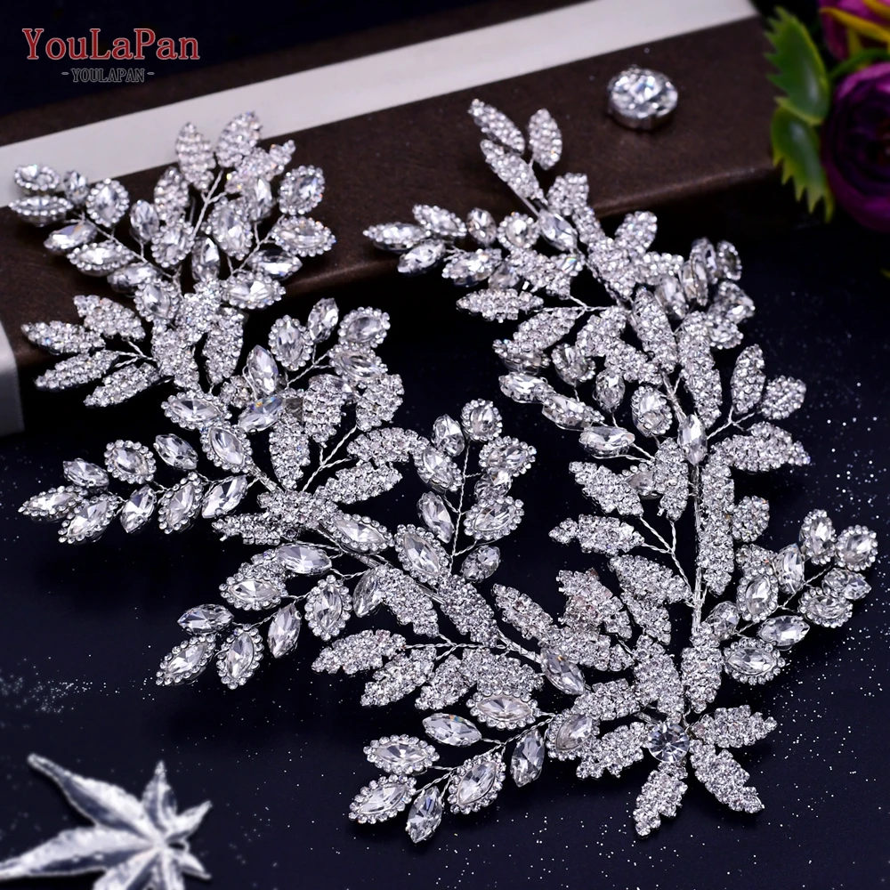 YouLaPan HP396 Sonne Blume Braut Haar Tiara Strass Hochzeit Haar Schmuck Zubehör Headwear Handgemachte Silber Farbe Kopfstück