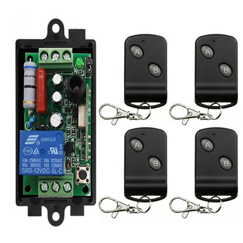 AC 220 V 1CH 1CH Radio Controller RF Wireless Relay Remote Control Switch 315 MHZ 433 MHZ Transmitter+ Receiver