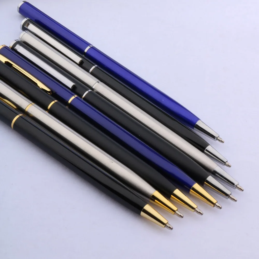 High quality 006 Stainless steel Ballpoint Pen Frosted classical gold signature ink ball point pen Stationery Office supplies