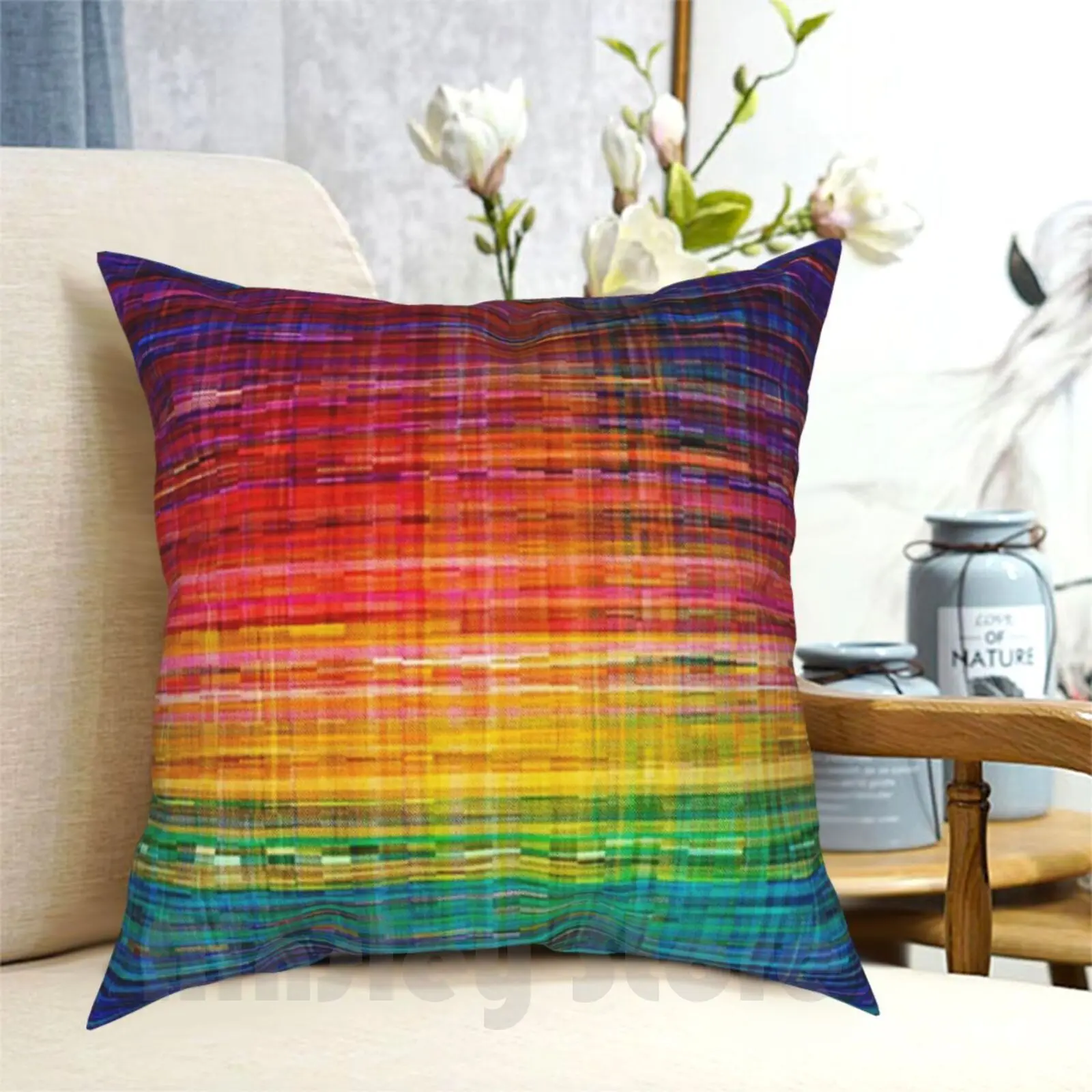 

Радужная бесшовная подушка с узором в деревенском стиле, подушка с рисунком, домашняя мягкая подушка с абстрактным рисунком, мексиканские обои