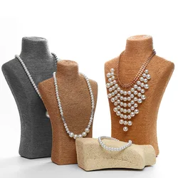 Design Necklace Hanger Top Sell Jewellery Display Bust Model Rack Hemp Rope Necklace Display Stand Holder Nice New High Quality