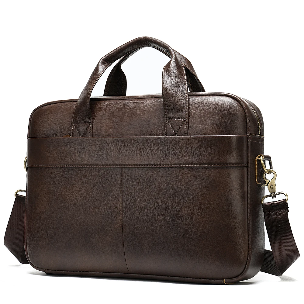 Men Briefcase Genuine Leather Office Bags For Men Laptop Bag Leather Messenger Bag Man Business Mens Briefcases Men\'s Bags 7022