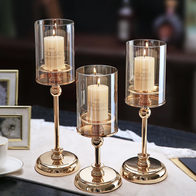 Light Luxury Candle Retro Romantic Dining Table Candle Dinner Home Decoration Ornaments