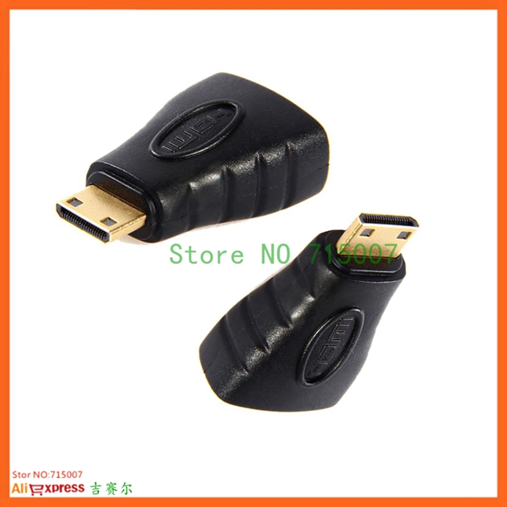 Adaptateur d'extension Mini mâle HD plaqué or 1080P, compatible avec Standard HD femelle, convertisseur F-M HDTV femelle vers mâle