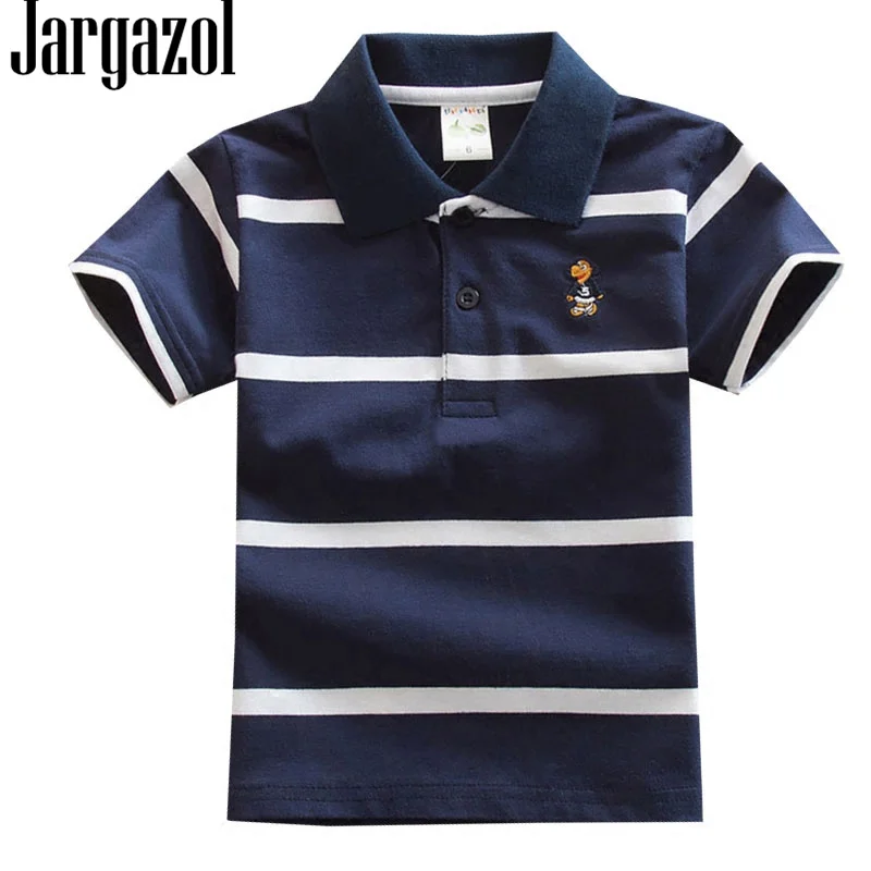 Jargazol Polo Shirt Kids Summer Short Sleeve Shirts Boys Stripes Tops Baby Kids Clothes Fashion Outfits Toddler Boy Polo Costume