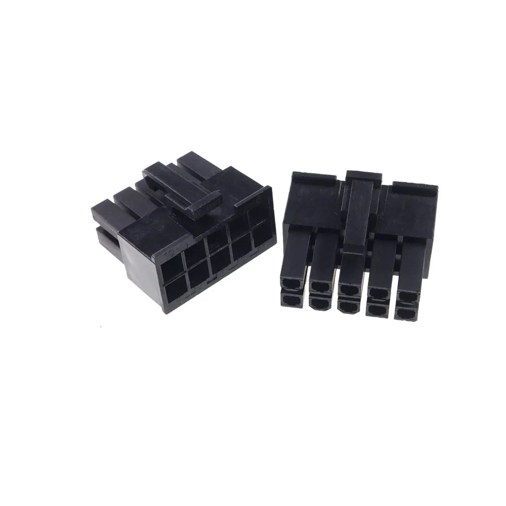 20 Pcs 5557 4.2 mm Pitch 10 pin Male Housing Plastic Shell 2x5 Position Power Connector Single Row Mating Male Pins Cross Molex