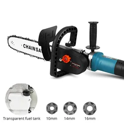 11.5 Inch Chainsaw Attachment For Angle Grinder,  Electric Chain Saw With Transparent Fuel Tank, Logging Saw Adjustable Tension