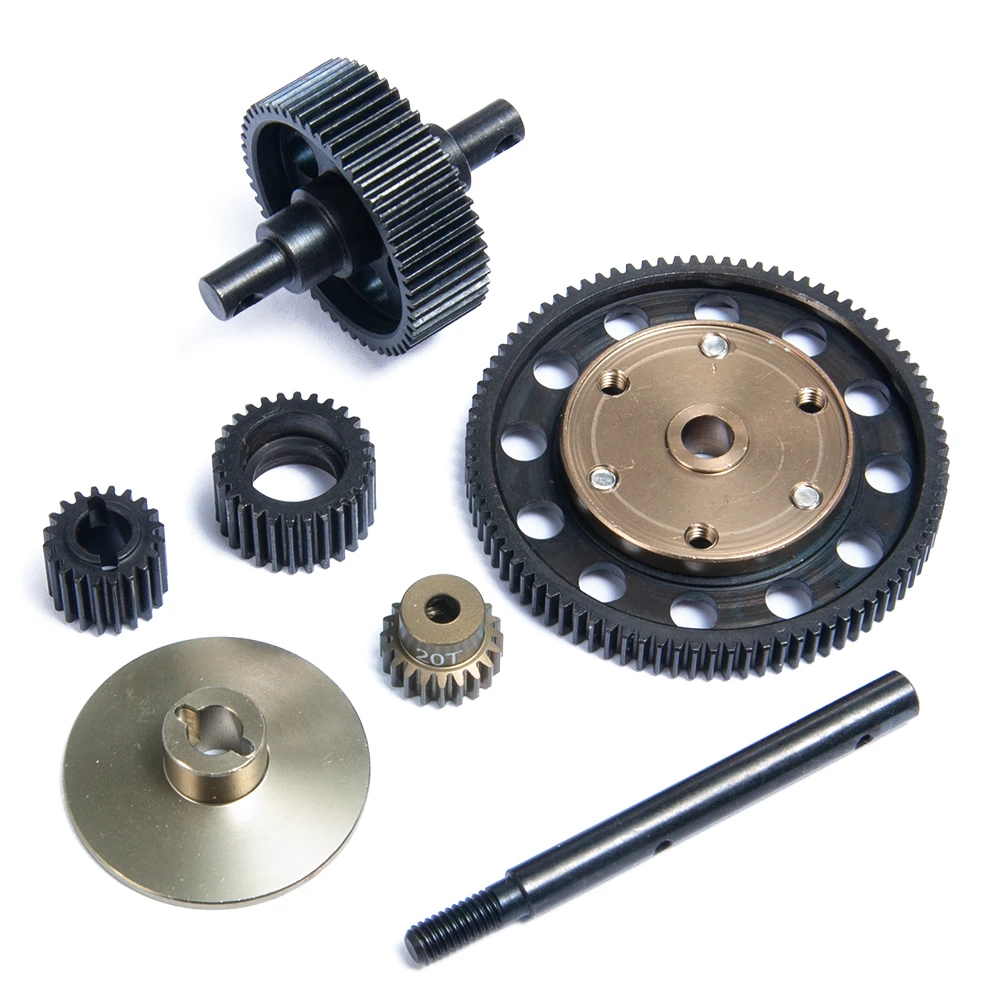 AXSPEED Steel Transmission Gear Set with Motor Gears for Axial SCX10 II 90047 90104 Wraith 1/10 RC Crawler Car Upgrade Parts