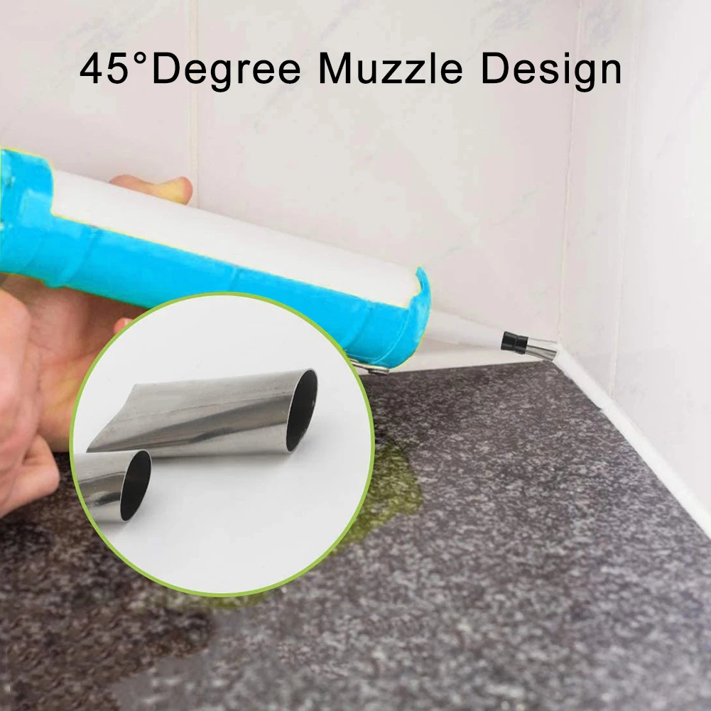 16pcs Caulking Gun Nozzles Stainless Steel Glass Glue Nozzles Sealant Silicone Caulking Tips Finisher With Brush Tape