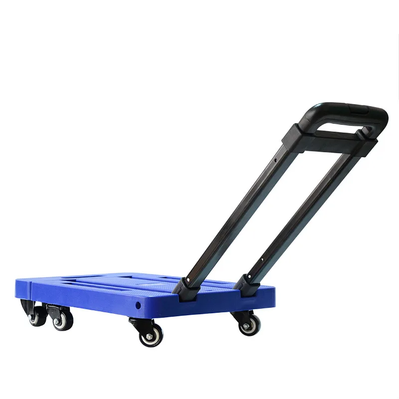 พับรถเข็นพับแบนรถหกล้อUniversalล้อHandcartแบบพกพาสินค้ารถเข็นในครัวเรือนHandcart