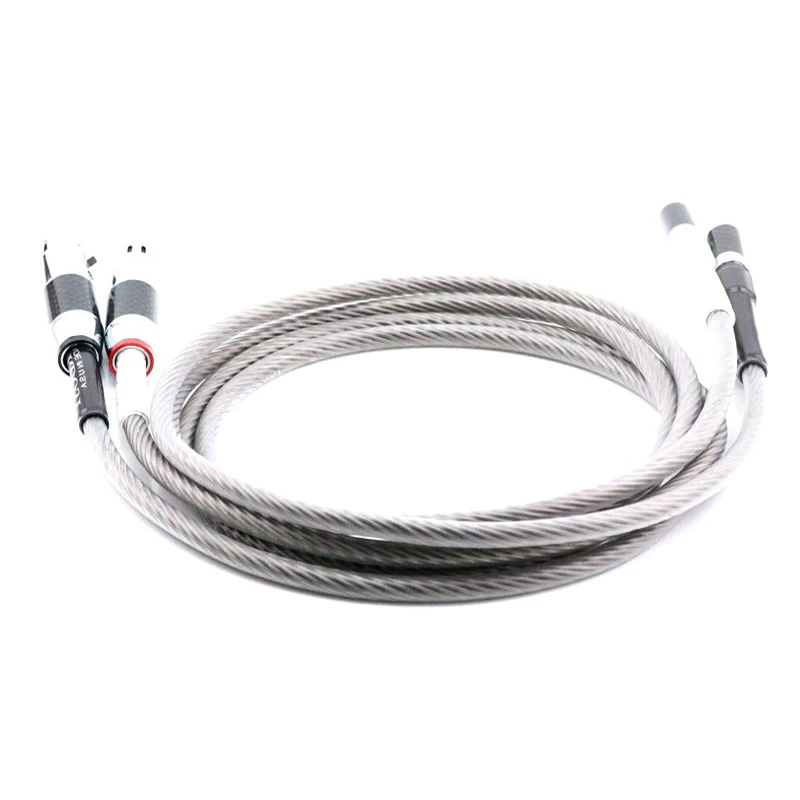 Good quality hi-end RCA Interconnect RCA Audio cable wire with carbon fiber RCA connector plug