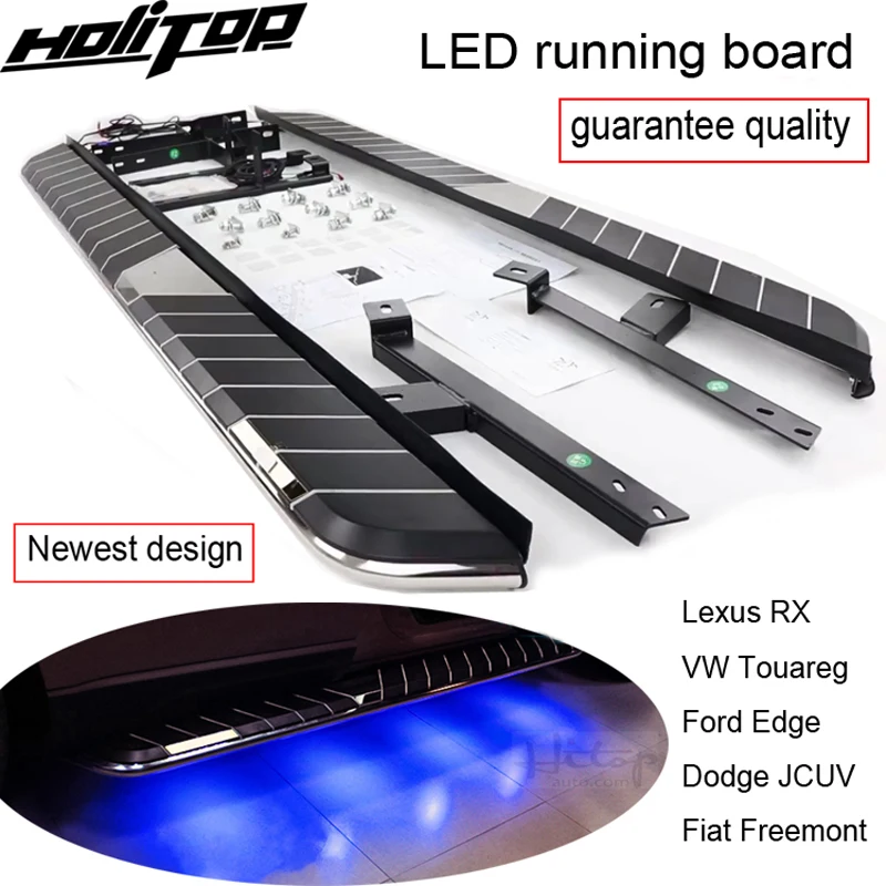 for VW Touareg/Edge/RX /JCUV/Journey running board side step nerf bar with LED light,very popular at present, guaranteee quality