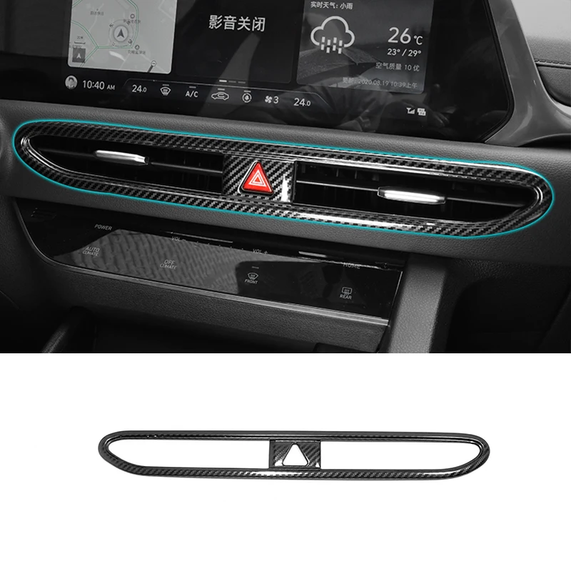 

For Hyundai Sonata 2020 2021 Accessories Stainless steel Car middle air outlet Decoration frame Cover Trim Car Styling