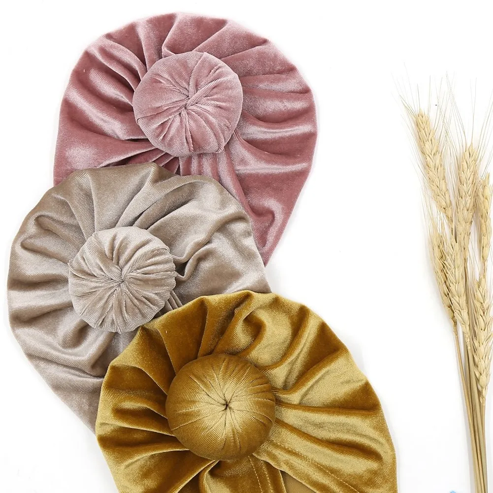 Newborn Velet Snails Hat Large Donuts Girls Beanie Velvet Indian Hat Baby Boy Cap Photography Props Turban Hat Baby Accessories