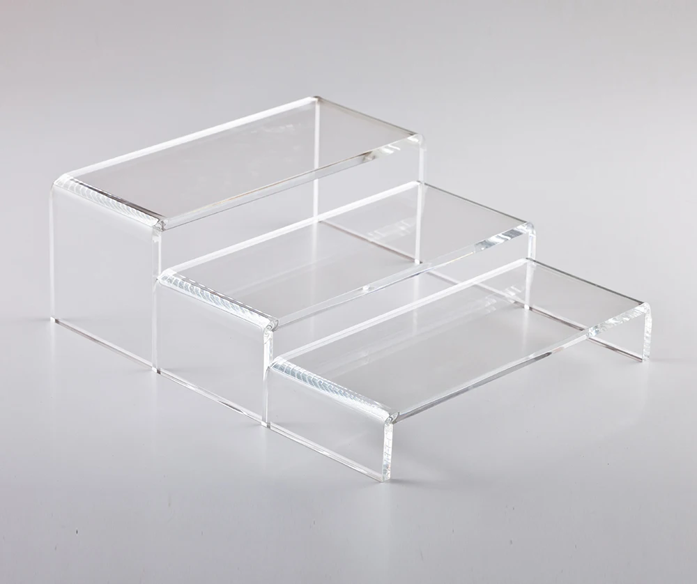 

3 Pack Clear Acrylic U Type Display Risers 3 Size Showcase For Jewelry Wallet Shoe Bag Holder Home Storage Rack