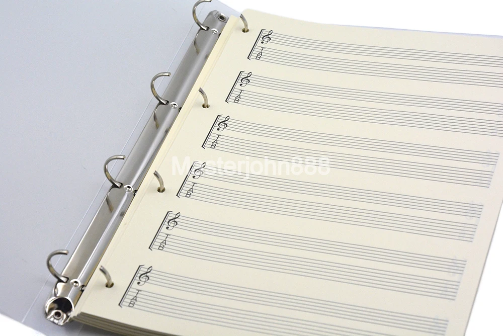 Music Piano Staff Note Violin Sheet Guitar/Bass/Ukulele Staff A4 File Binder Archives Holder Folder For Student Music Staff