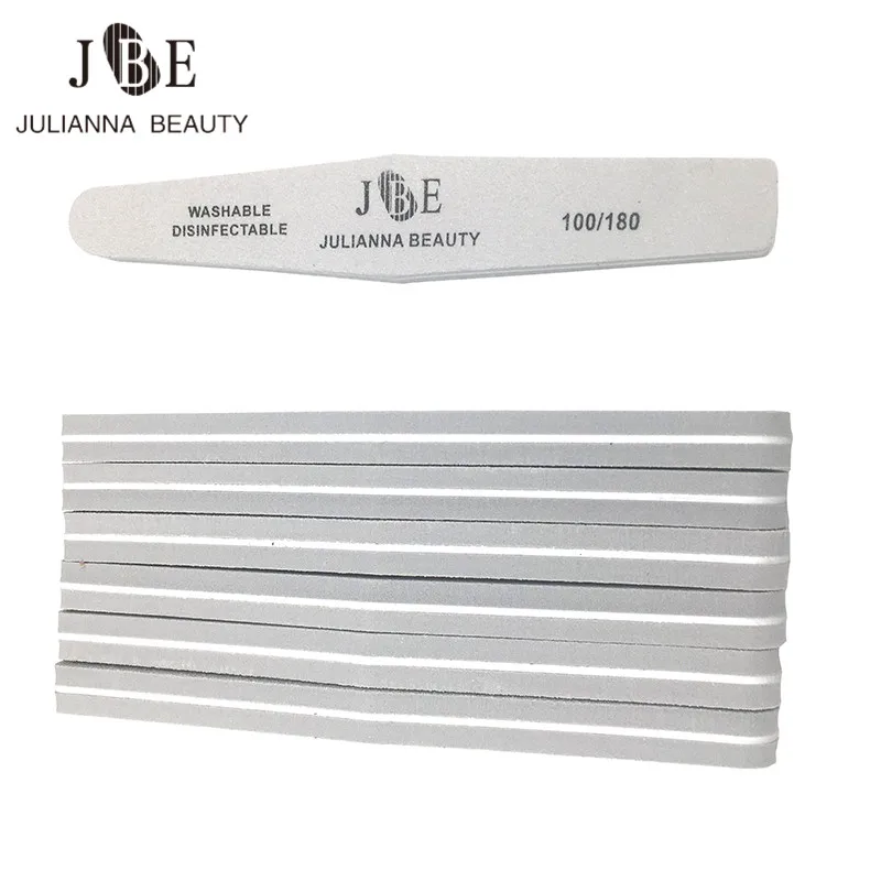 

25Pcs/lot 100/180 Grey Professional Nail Files sponge Sanding Sanding Buffer Nail file Block Manicure Pedicure Tools