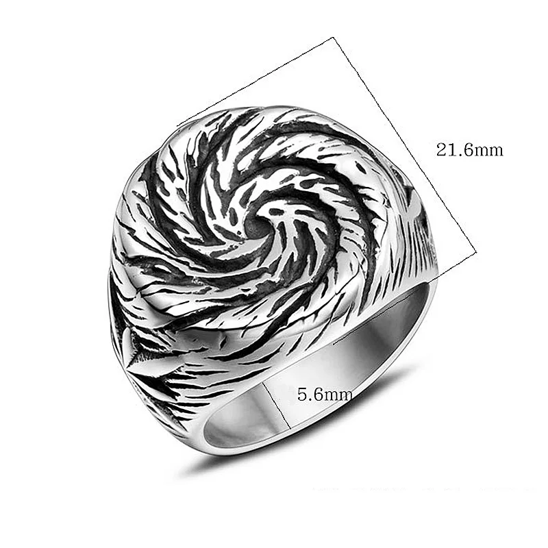 Unique Spiral Pattern Ring for Men And Women Simple Stainless Steel Punk Biker Ring New fashion Unisex Ring Best Gift for Party