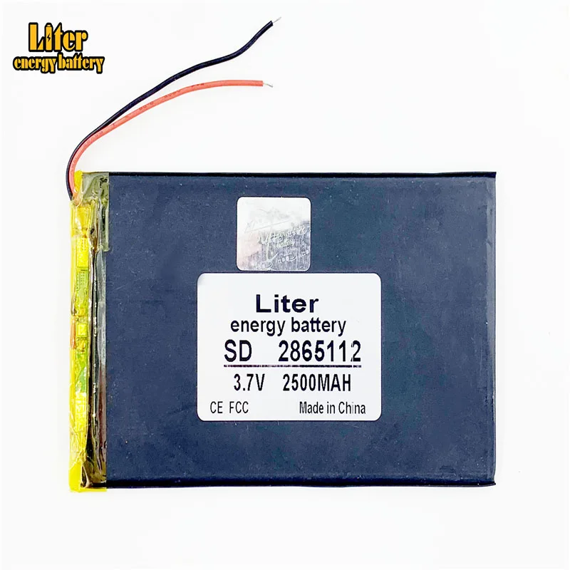 3.7V 2500 mAh 2865112 แบตเตอรี่ลิเธียมโพลิเมอร์ Li-Po แบบชาร์จแบตเตอรี่สำหรับ DVD GPS EBook โทรศัพท์มือถือแท็บเล็ต Power Bank PC