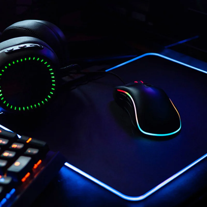 Imagem -06 - Mousepad para Jogos com Iluminação Rgb Antiderrapante à Prova Dágua e Suave para Jogos de Computador Led