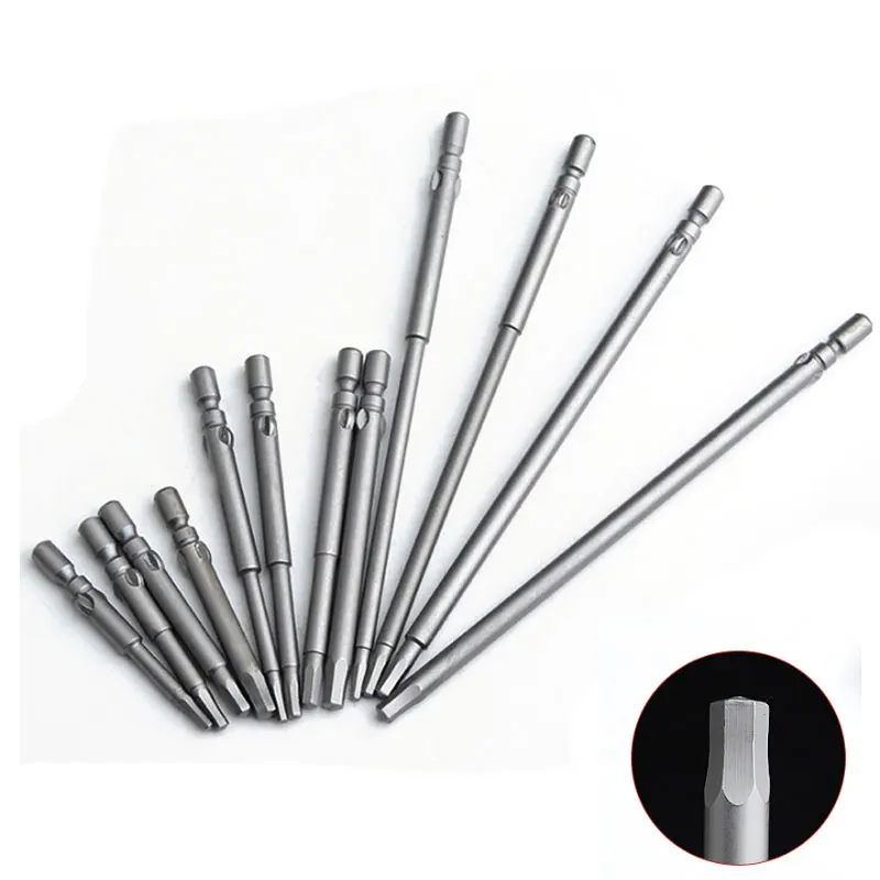 4Pcs 800 4MmรอบShankMagnetic Hexไขควงชุด 40 มม.60 มม.100 มม.ความยาวสำหรับไฟฟ้าไขควงไฟฟ้าDC Power Hexagon Bit