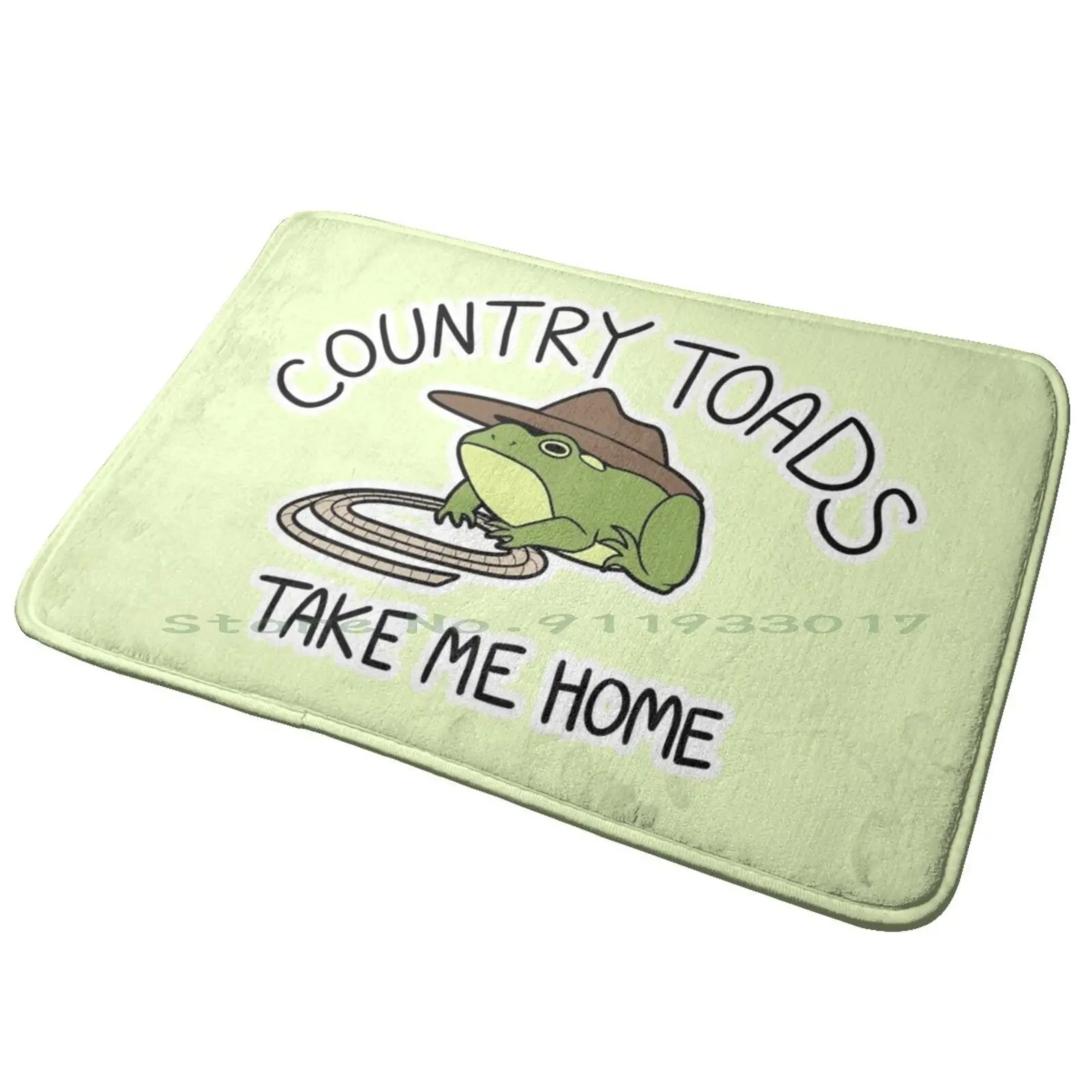 Country Toads Entrance Door Mat Bath Mat Rug Country Toads Frogs Cowboy Yeehaw Lads Anti-Slip Bedroom Kitchen Foot Mat Floor