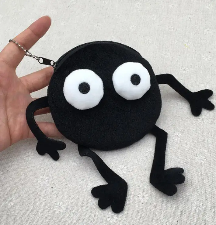 Plush Coin Purse Wedding Birthday Party Kids Favors Cute Animal Character Change Pouch Anime Cartoon Wallet Black 50pcs