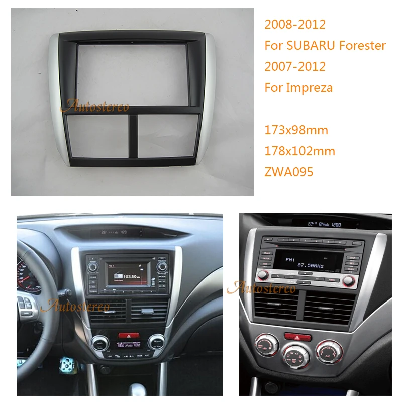 11-095  DIN Car Radio Fascia for SUBARU Forester 2008-2012,Impreza 2007-2012 Stereo Frame Dash CD Trim Installation Kit