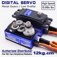 SPT4412LV 12kg Large Torque Metal Gear Standard Digital Low Profile Servo 1:10 RC Car  Airplane Roboit Arm 180 320 Angle