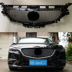 For MAZDA 6 Atenza 2017 2018 2019 Front Racing Grill Car Accessories ABS Grill Car Style Diamond Star Grille Bumper Mask Mesh