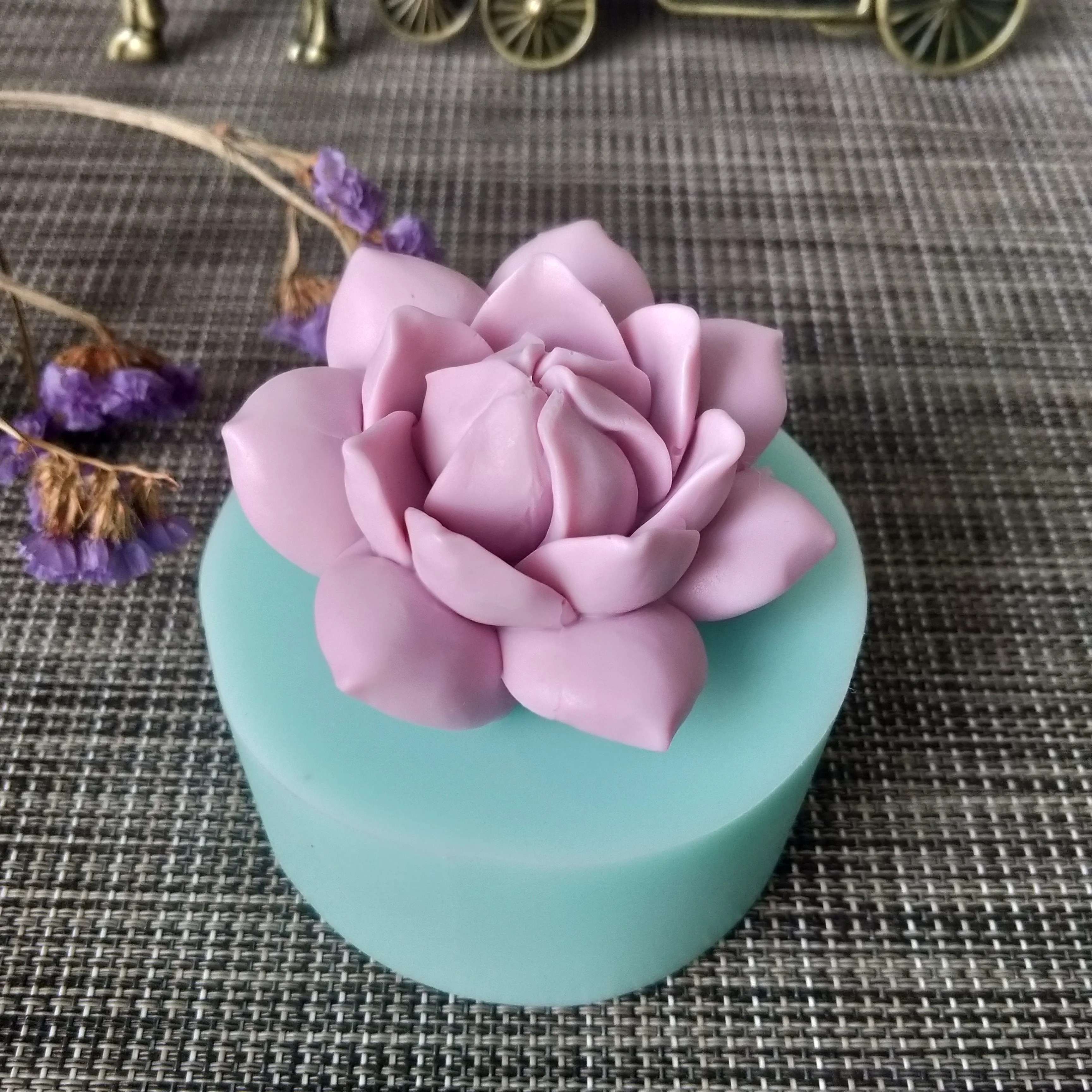 HC0111 PRZY 3D Flower Peony Rose Mould Silicone Soap Mold Candle Aroma Moulds Soap Making Mold Resin Clay Mould