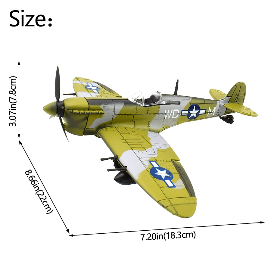 Diy Militaire Spitfire Vechter Model Kits Speelgoed Voor Kinderen Assembly Building Vliegtuig Diecast Educatief Speelgoed Voor Jongen Kinderen Gift