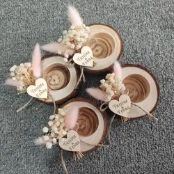 10pcs Wooden Tealight Candle Holder, Wedding Favors Candle Holders, Rustic Wedding Favor Tag Heart Tag Thank You Tag,