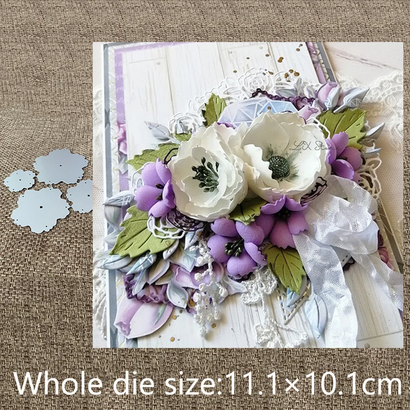 XLDesign Handwerk Metall-Stanzformen, Schablonenform, 4 Stück, Blumen, Dekoration, Sammelalbum, Album, Papier, Karte, Handwerk, Prägung, Stanzformen