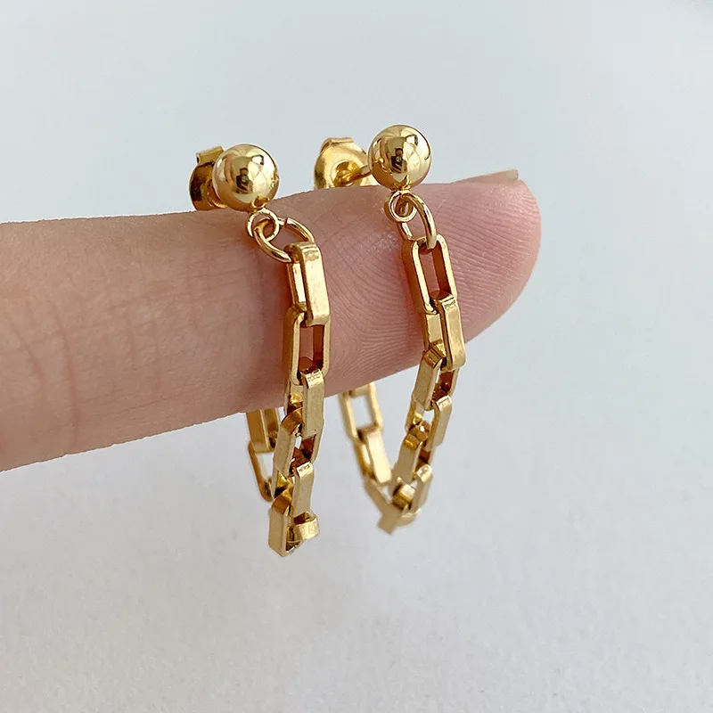 

Stainless Steel earrings Trend Geometric vintage circular fashion tassel chain Earrings for women jewelry friends