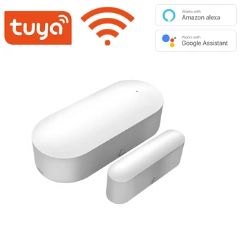 Tuya חכם WiFi דלת חיישן דלת פתוחה/סגור גלאי Wifi בית מעורר תואם עם Alexa Google בית חכם חיים אפליקציה