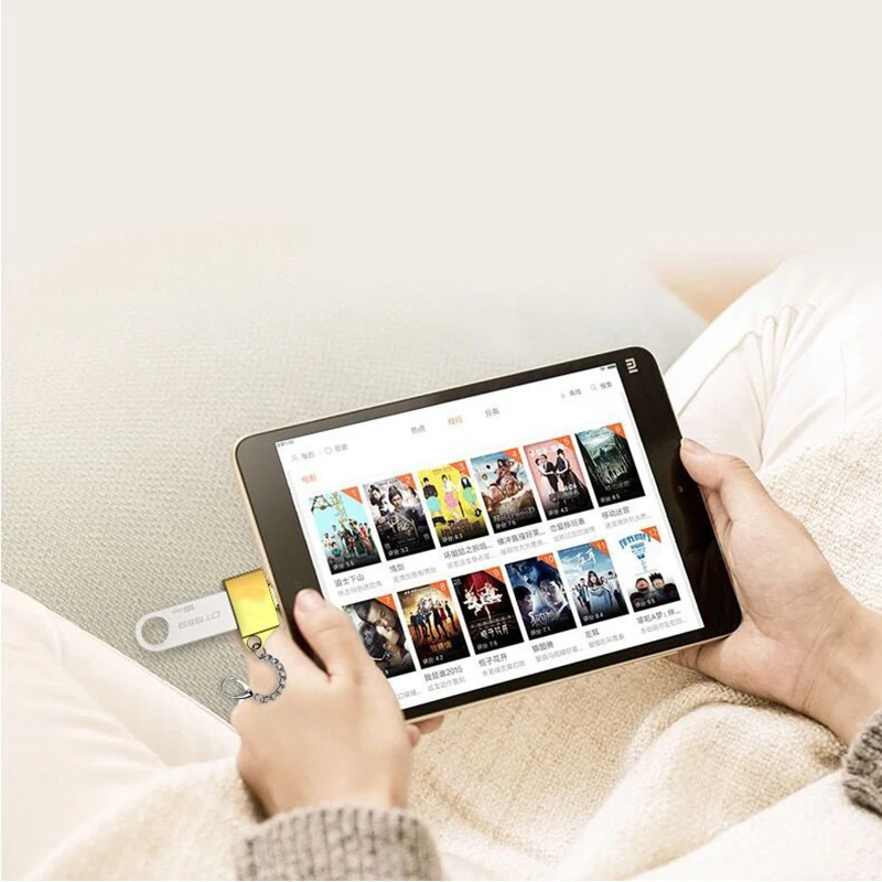 Logam USB 2.0 Perempuan Ke USB Mikro Pria Mini Android OTG Adaptor Microusb Konverter Portabel Konektor dengan Gantungan Kunci