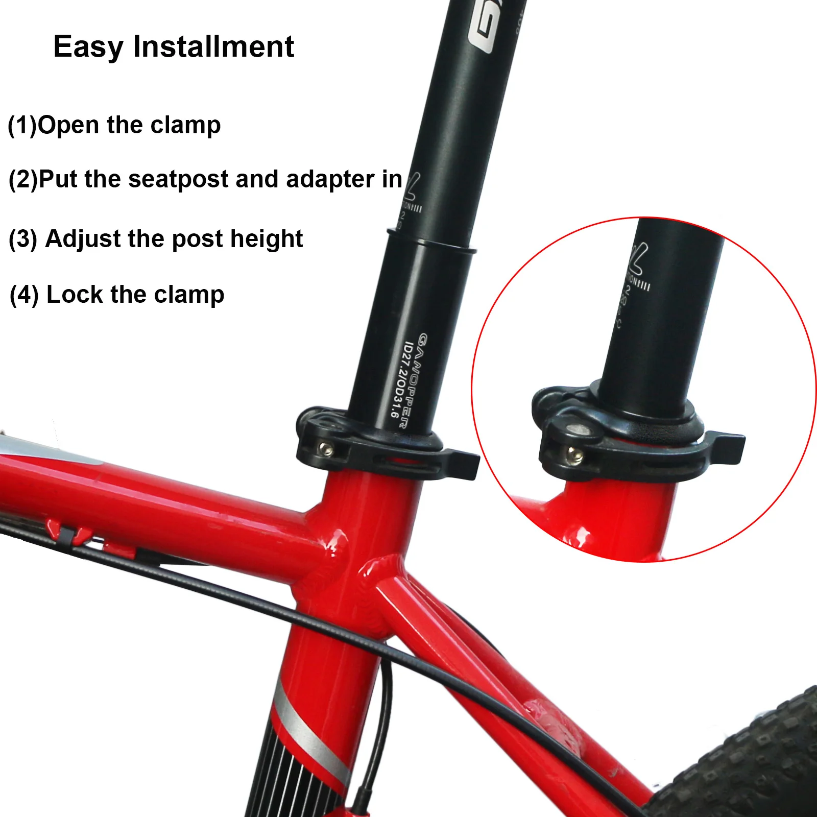 Bicicleta Seatpost Shim Redutor Luva, Bicicleta Assento Post Adapter Converter, 22.2, 25.4, 27.2, 28.6, 30, 30.4, 30.9, 31, 30.8, 31.6, 30.9, 31.6,