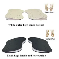 Unisex Leather O/X Leg Orthopedic Insoles Correction Shoe Inserts Men Women Foot Knock Knee Pain Bow Legs Valgus Varus Shoes Pad