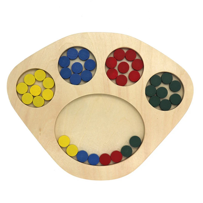 Montessori Learning Education Wooden Sensory Toys Color Sorting Tray Juguetes  for Kids Homeschool Supplies Educational