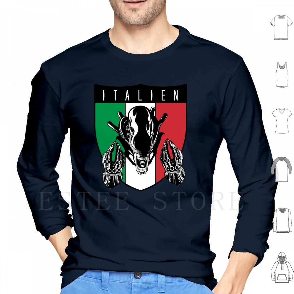 Hoodies Long Sleeve Italian Xenomorph Pop Culture Sulaco Prometheus Covenant Italy Team