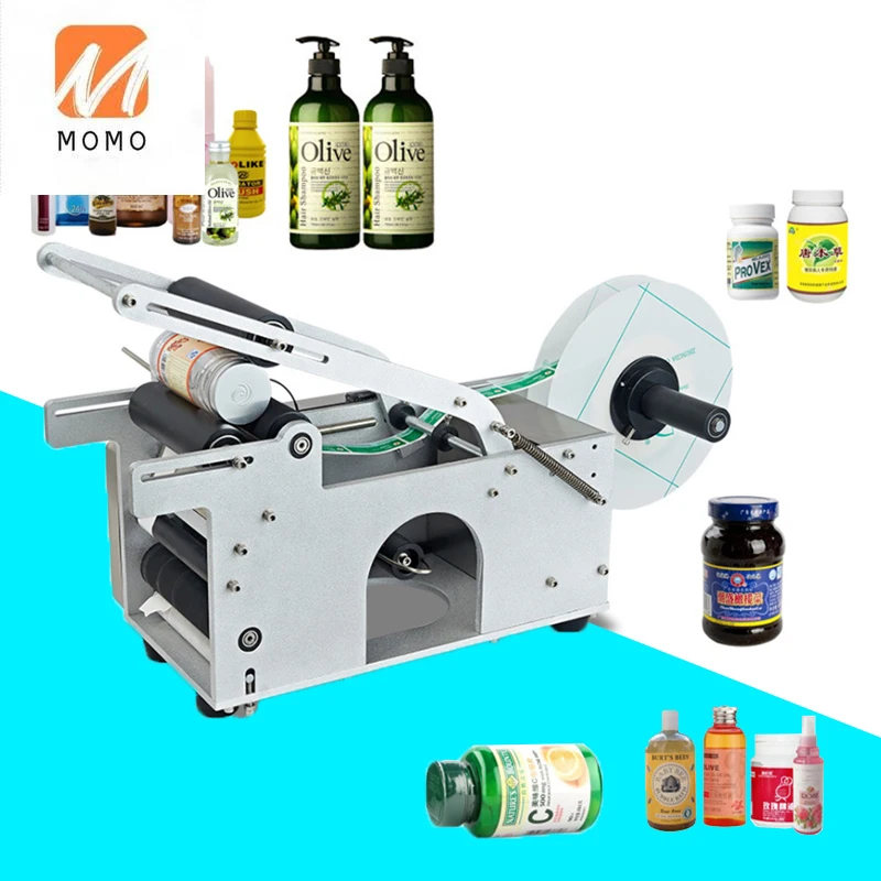 Simple structure electric manual labeling machine , easy operated bottle labelingmachine with high praise from client