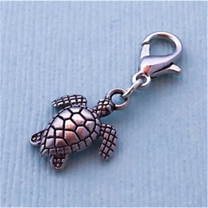 3 Pcs Turtle Charm Add A Charm Bracelet Clip on Pendant Turtle Clip on Charm