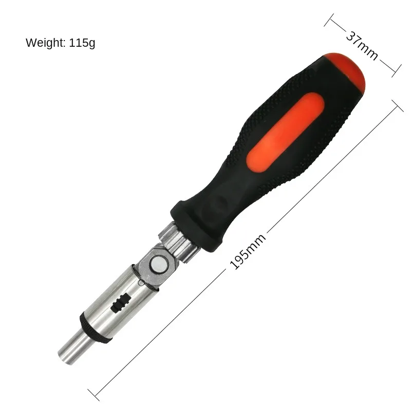 Ratchet Screwdriver 180 Degree T-type Foldable Screwdriver Set 1/4 Hex Interface Lock Disassemble Screwdriver Maintenance Tools