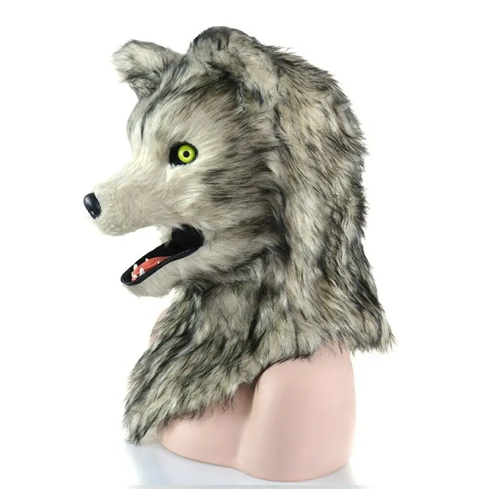 Wolf Mascot Fursuits Headgear Cosplay Animal Mask Christmas Hot Classic Unisex Cartoon Apparel Halloween Can Open-mouthed Mask