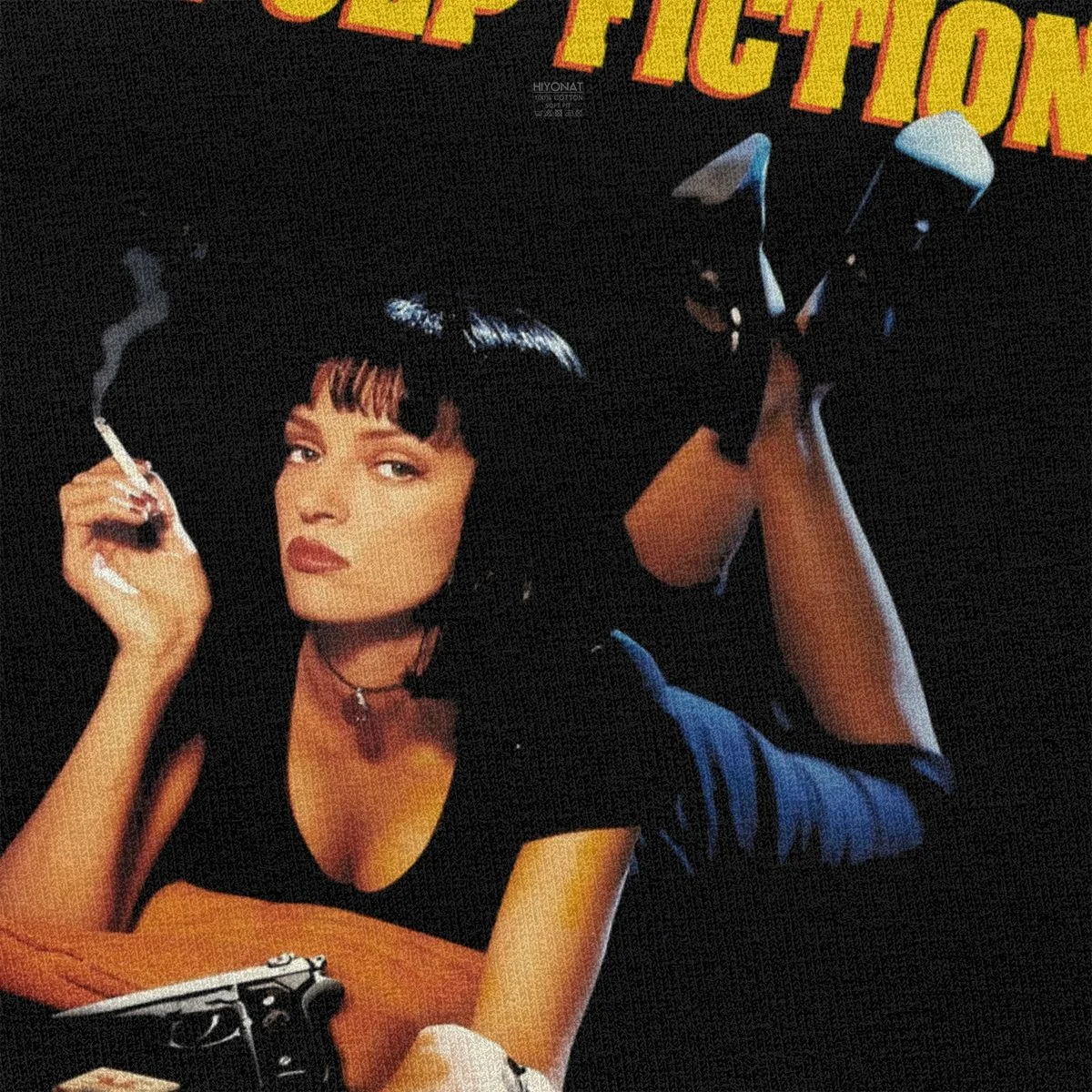 Vintage Pulp Fiction T Shirt Men Cotton Mia Wallace Tshirt Quentin Tarantino Tee Top Short Sleeved Streetwear T-shirt Merch Gift