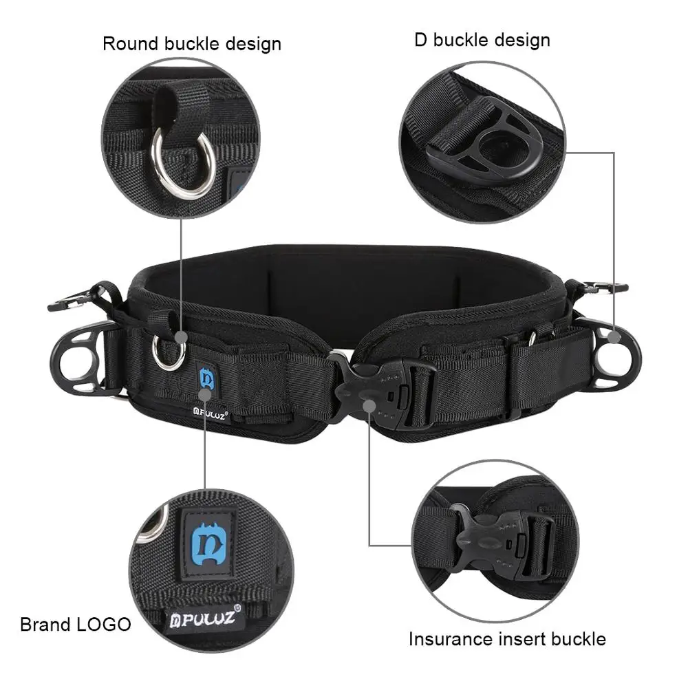 Camera Waist Belt Multifunctional Bundle Waistband Strap Belt with Hook Photography Belt Backpack Belt for SLR/DSLR Cameras