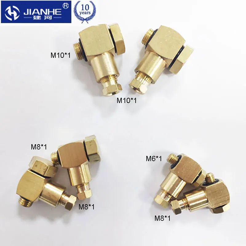 Gimbal joint Brass oil Pipe Fitting/lubricating fittings for central lubrication system M6*1 M8*1 M10*1 10PCS