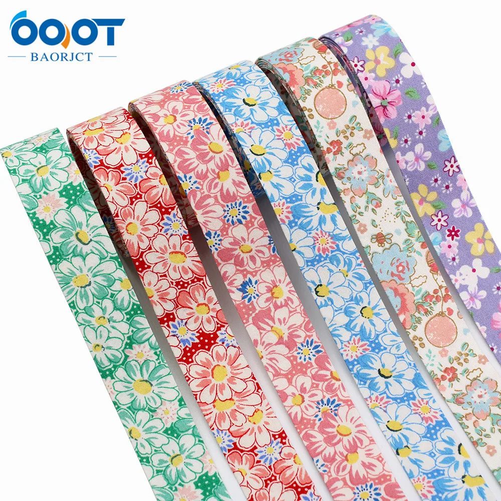 Double-Sided Springtime Flowers Cloth Ribbons 1\