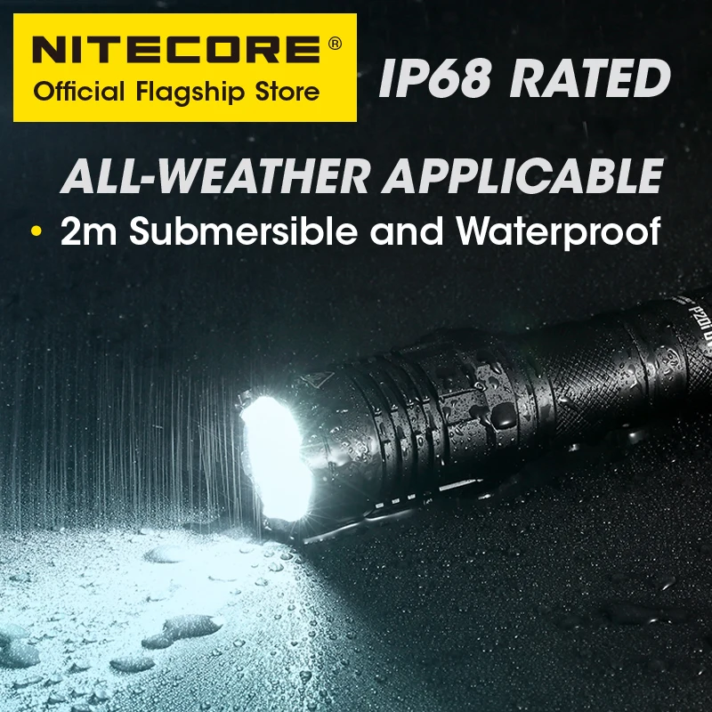 NITECORE P20i UV 1800 Lumens Self DefenseTactical Flashlight Rechargeable Dual Light Source UV Searchlight With NL2140i Battery